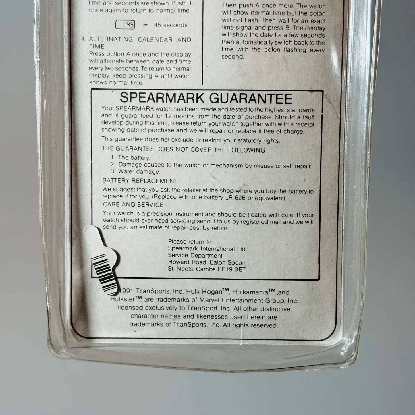 Nelsonic Ultimate Warrior Watch 1991 Watches PWcatalog