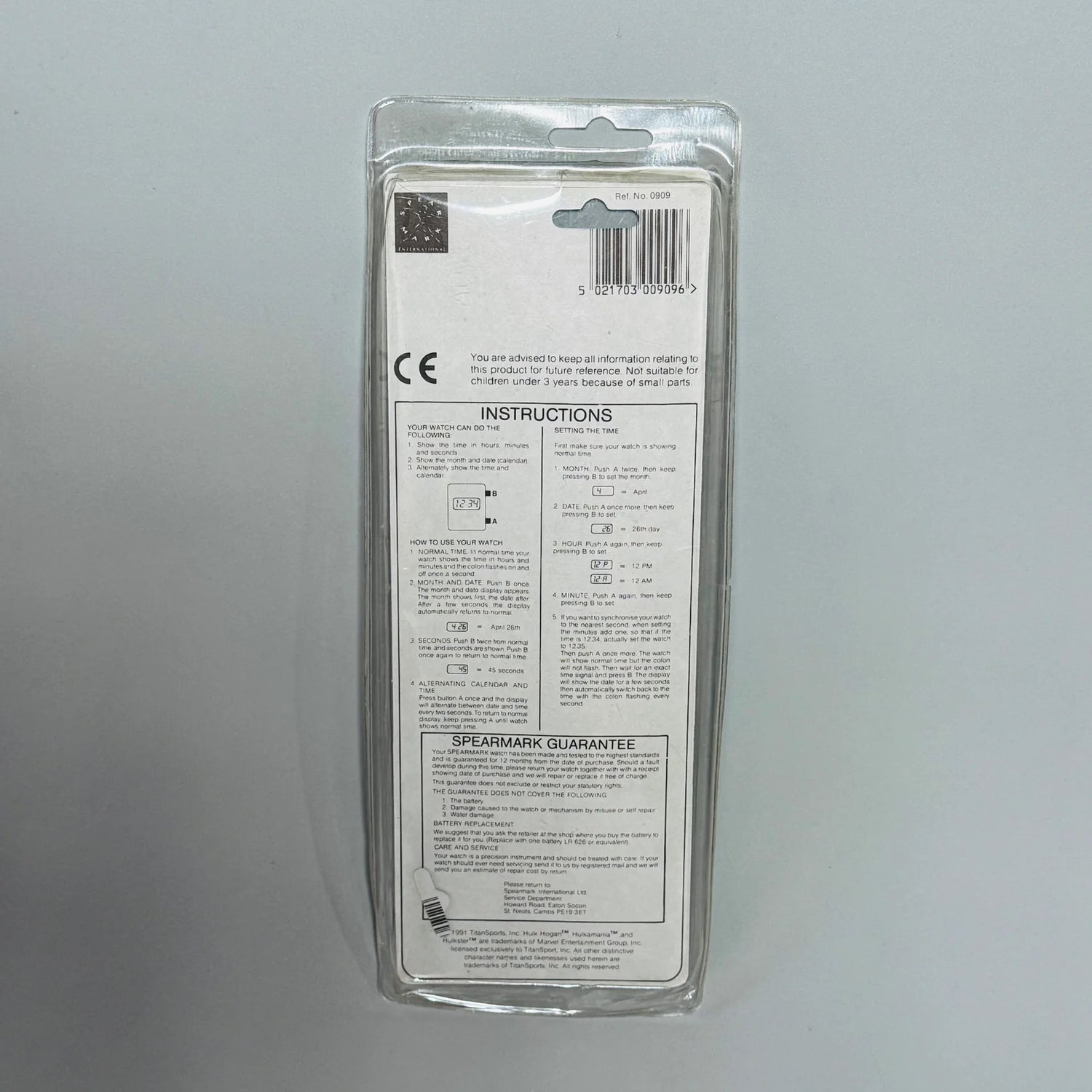 Nelsonic Ultimate Warrior Watch 1991 Watches PWcatalog