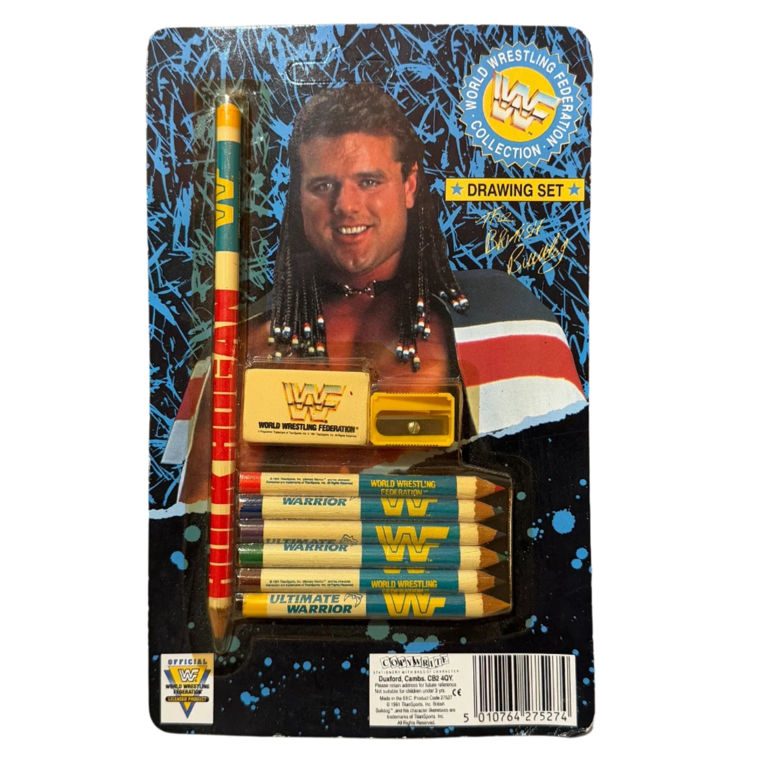WWF Wrestling Drawing Set British Bulldog 1991 PWcatalog