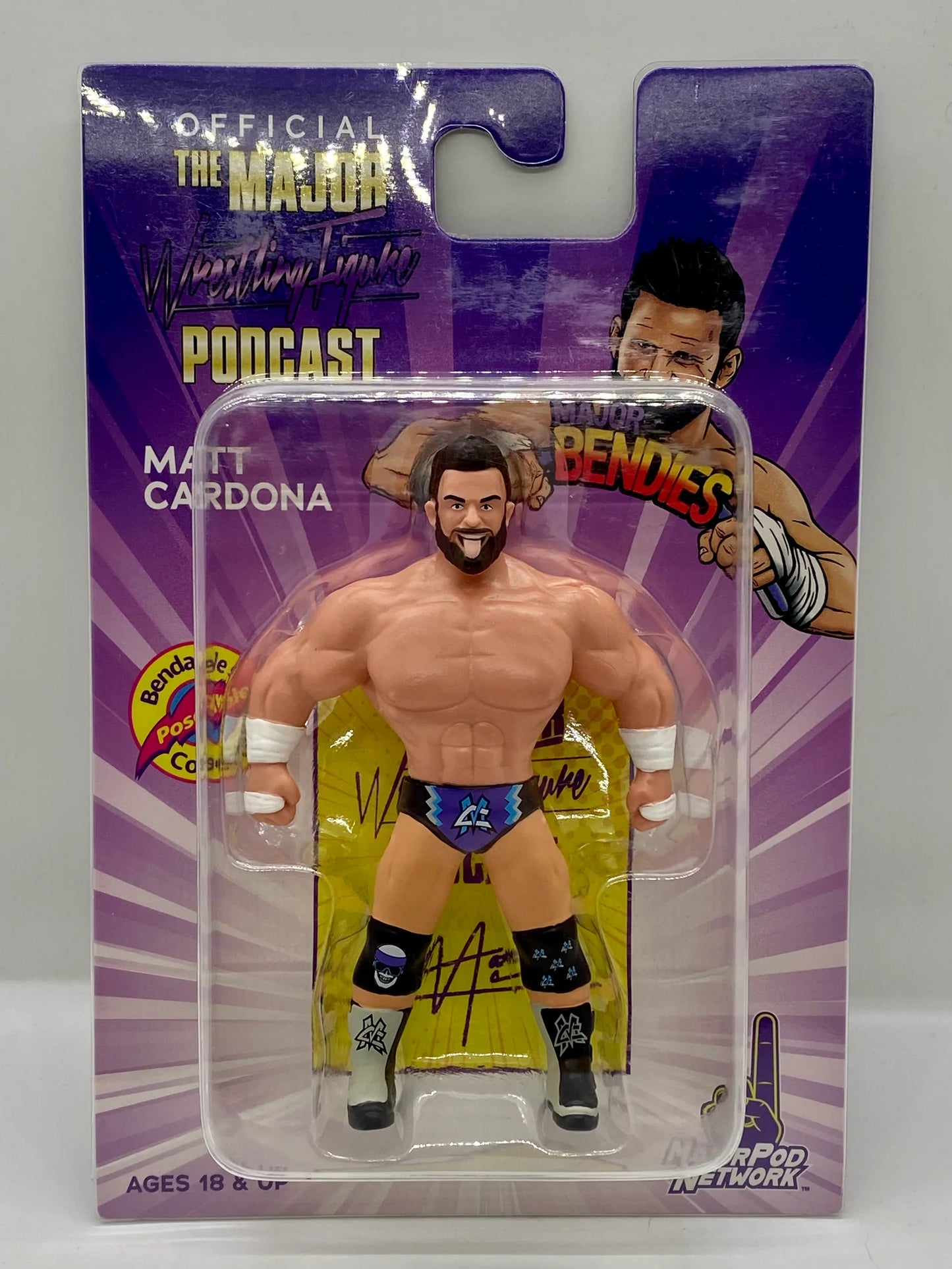 Major Wrestling Figure Podcast Major Bendies Series 1 Matt Cardona Action & Toy Figures PWcatalog