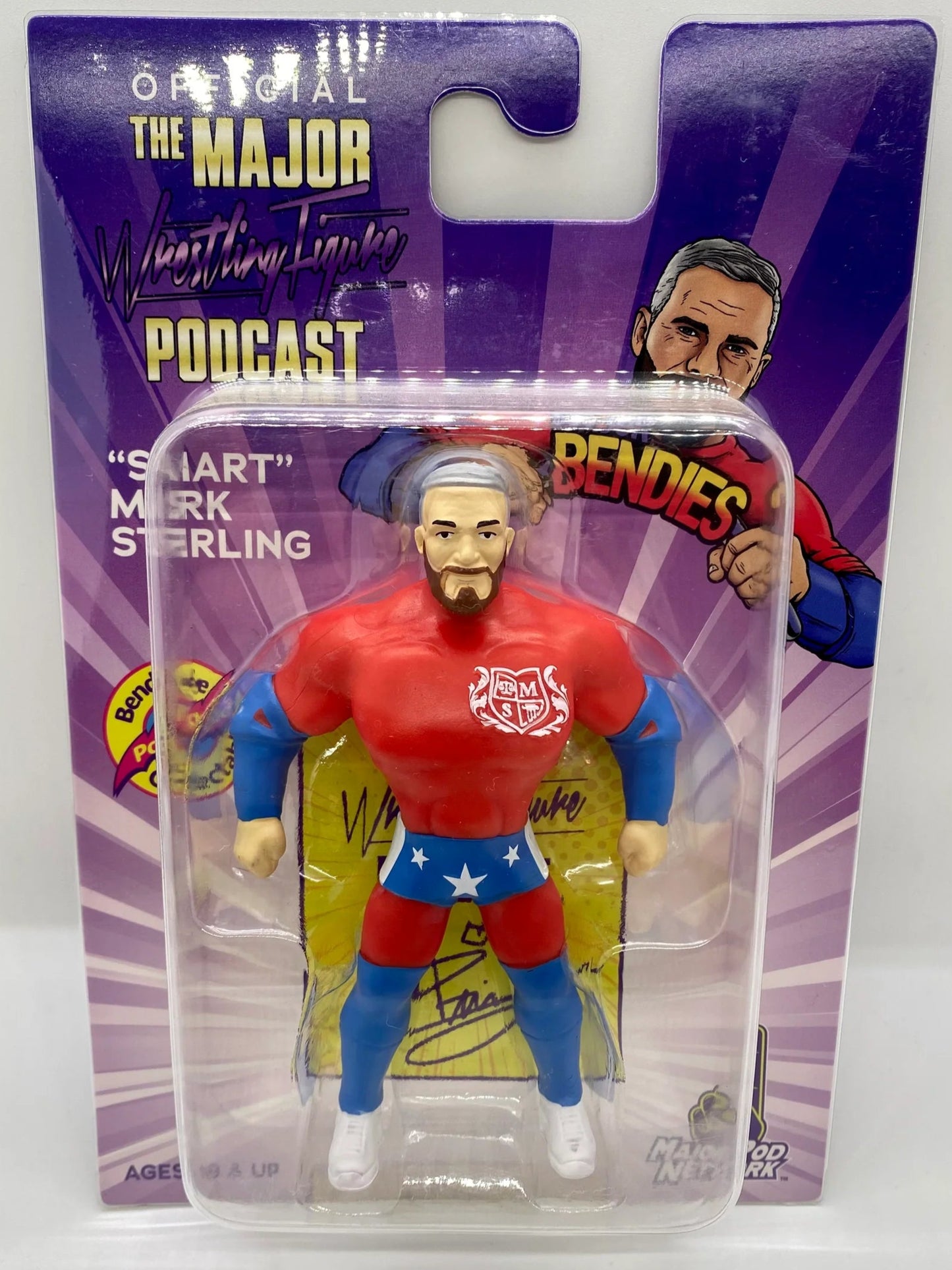 Major Wrestling Figure Podcast Major Bendies Series 1 "Smart" Mark Sterling Action & Toy Figures PWcatalog