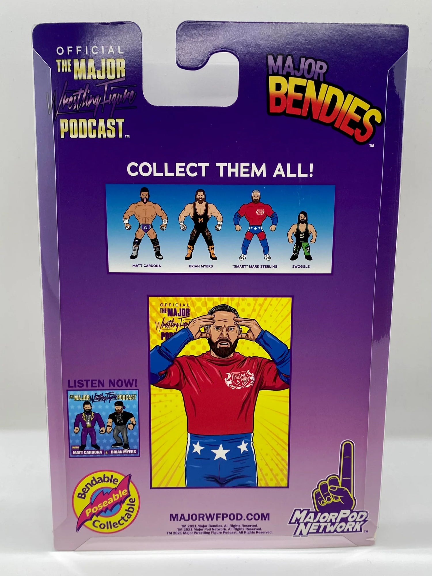 Major Wrestling Figure Podcast Major Bendies Series 1 "Smart" Mark Sterling Action & Toy Figures PWcatalog