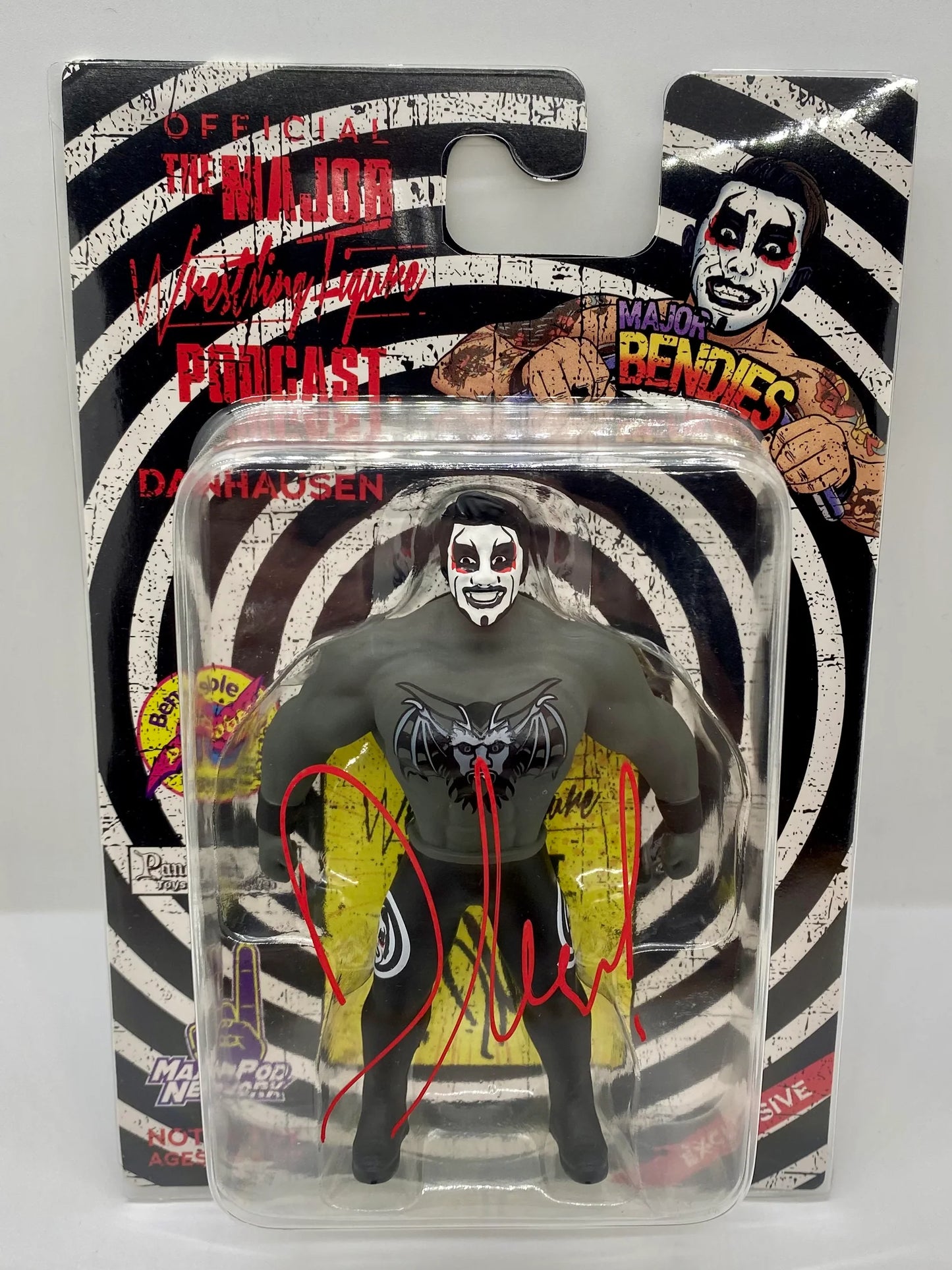 Major Wrestling Figure Podcast Major Bendies Danhausen [Exclusive] Action & Toy Figures PWcatalog