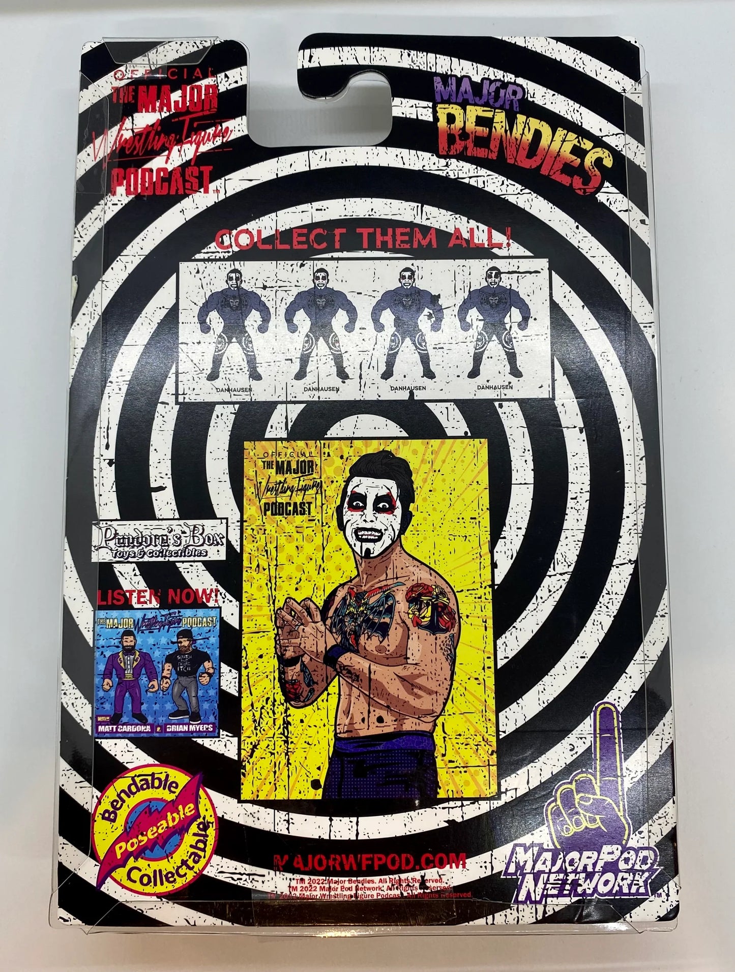 Major Wrestling Figure Podcast Major Bendies Danhausen [Exclusive] Action & Toy Figures PWcatalog