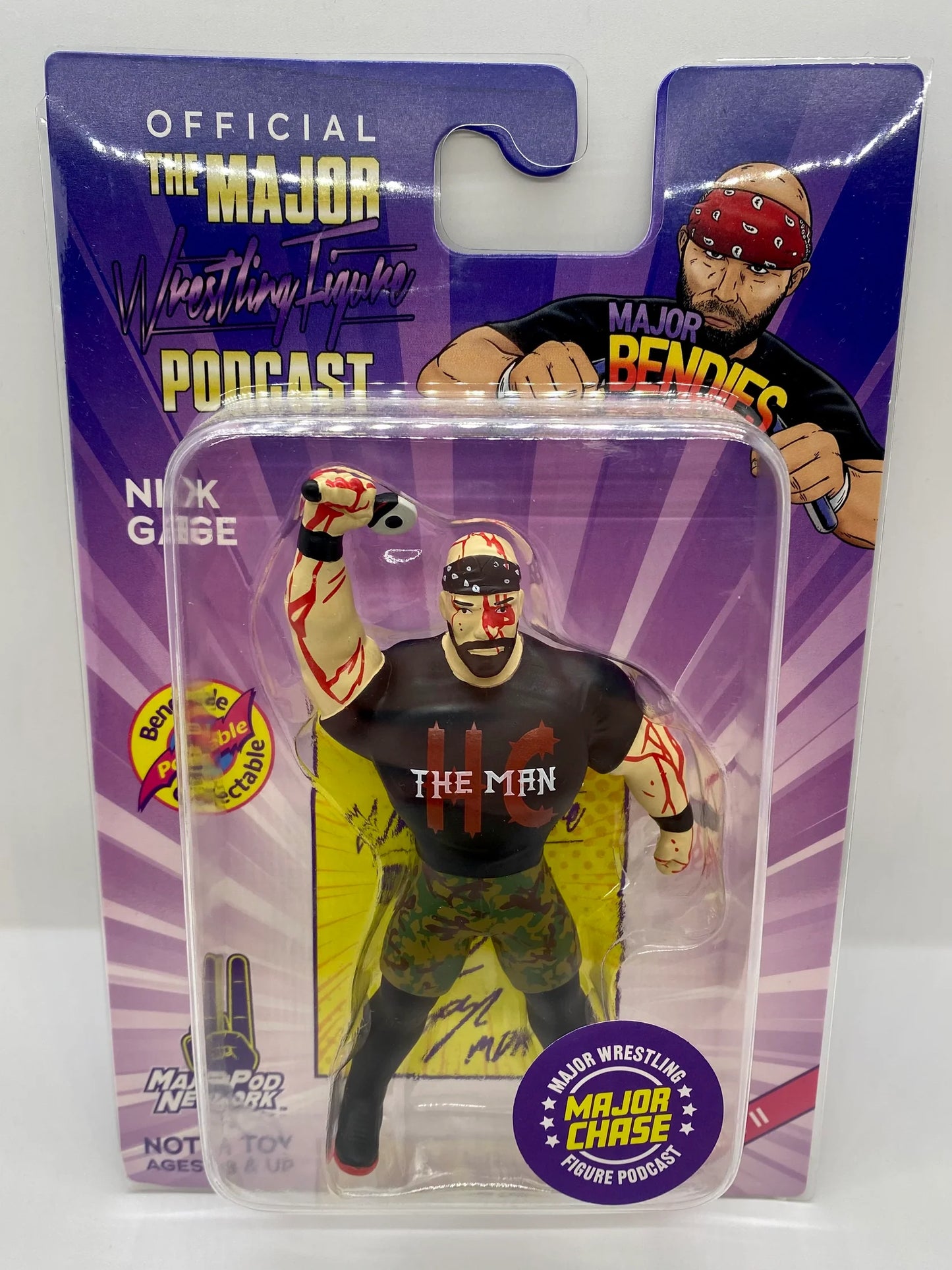 Major Wrestling Figure Podcast Major Bendies Series 2 Nick Gage (Major Chase) Action & Toy Figures PWcatalog