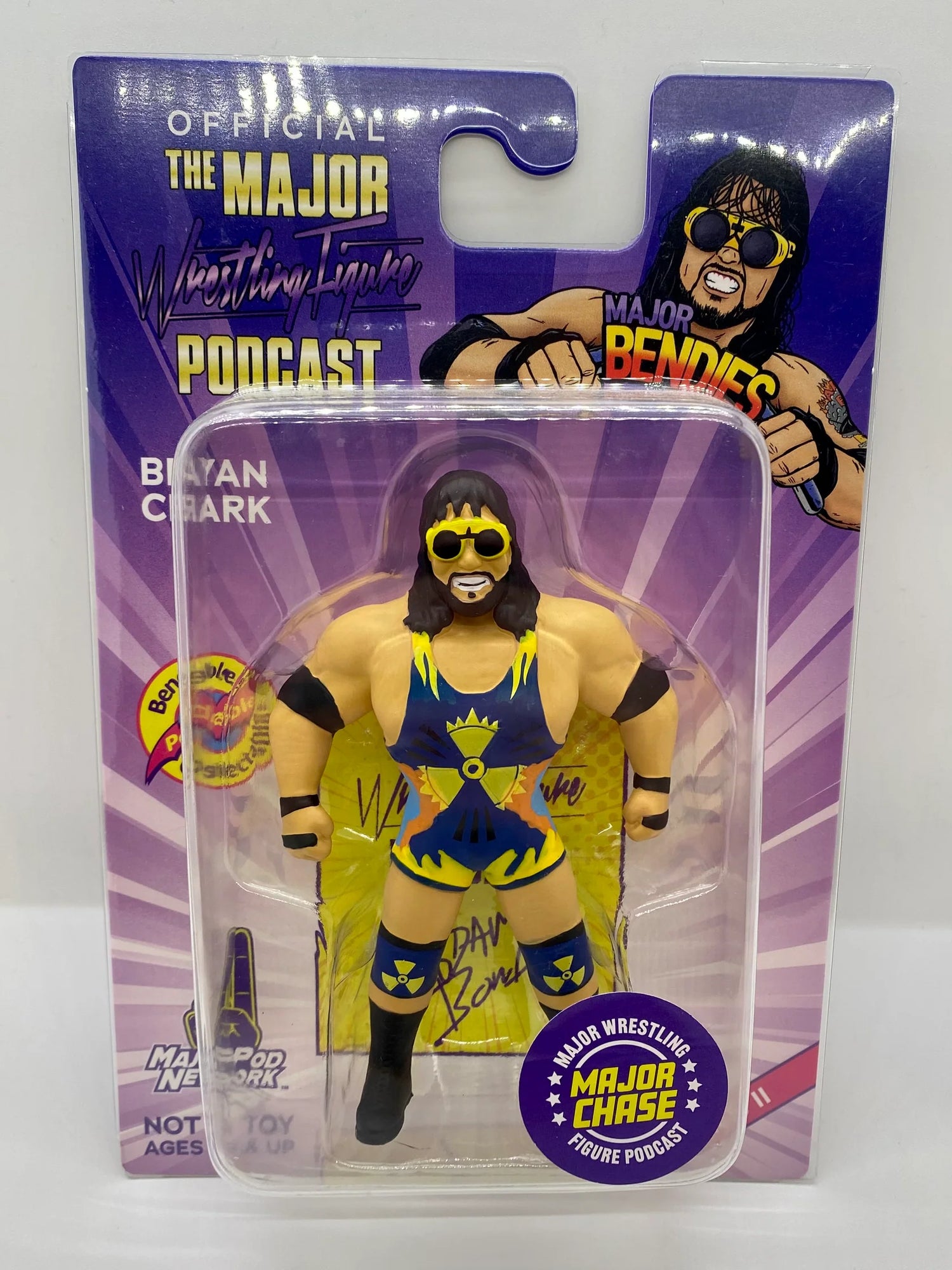 Major Wrestling Figure Podcast Major Bendies Series 2 Bryan Clark (Major Chase) Action & Toy Figures PWcatalog