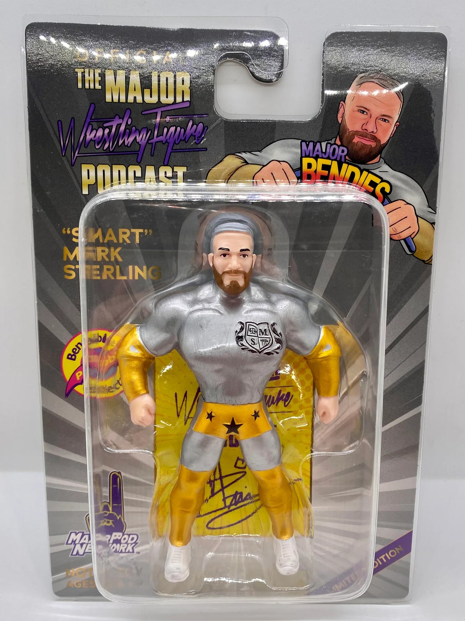 Major Wrestling Figure Podcast Major Bendies Limited Edition "Smart" Mark Sterling Action & Toy Figures PWcatalog