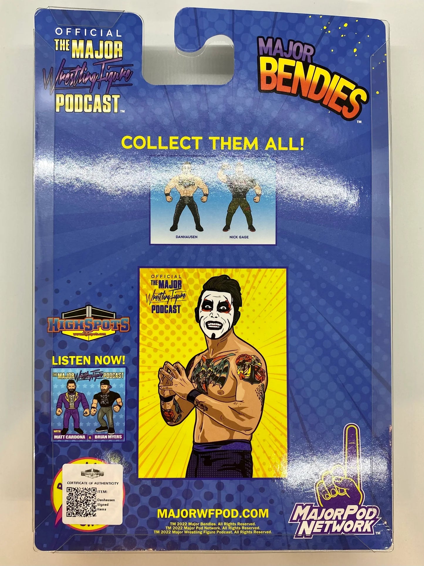 Major Wrestling Figure Podcast Highspots Exclusive Major Bendies Danhausen Action & Toy Figures PWcatalog