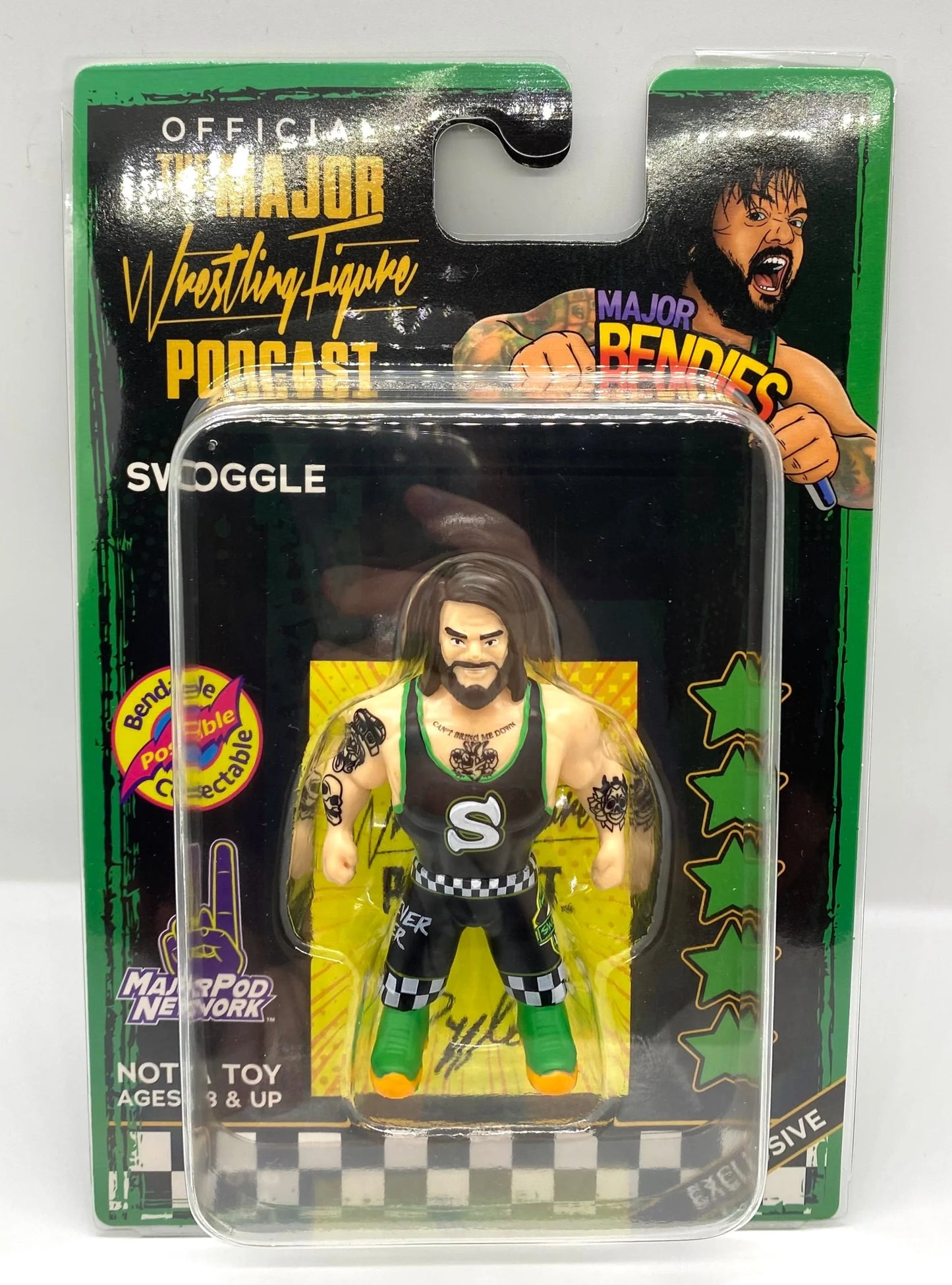 Major Wrestling Figure Podcast Major Bendies Swoggle [Merch Stand Exclusive] Action & Toy Figures PWcatalog