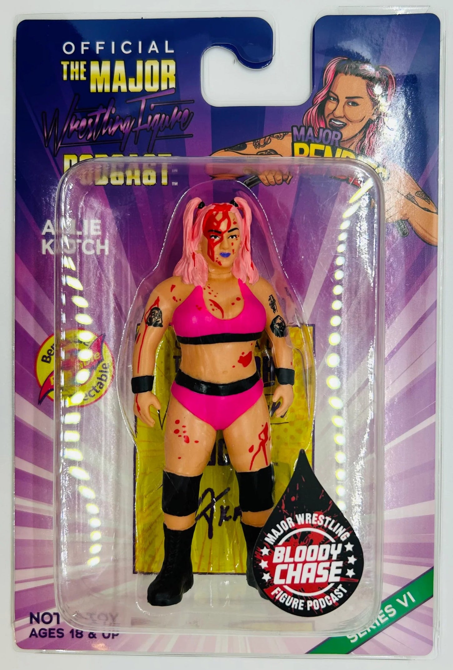 Major Wrestling Figure Podcast Major Bendies Series 6 Allie Katch (Bloody Chase) Action & Toy Figures PWcatalog