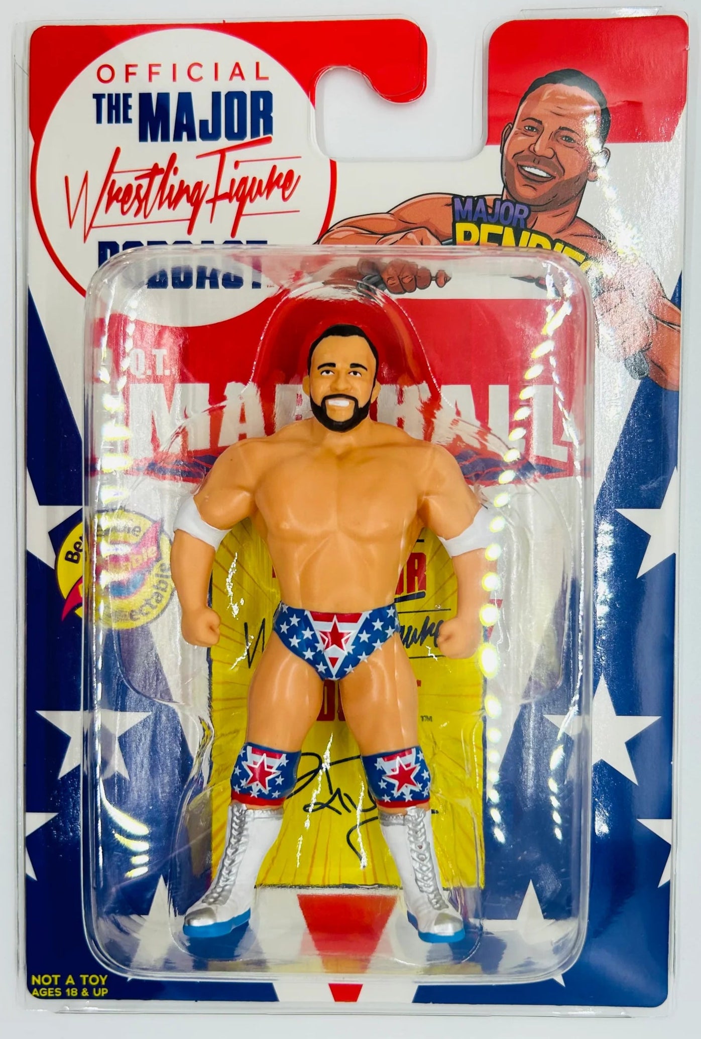 Major Wrestling Figure Podcast Major Bendies QT Marshall (Red, White & Blue) Action & Toy Figures PWcatalog