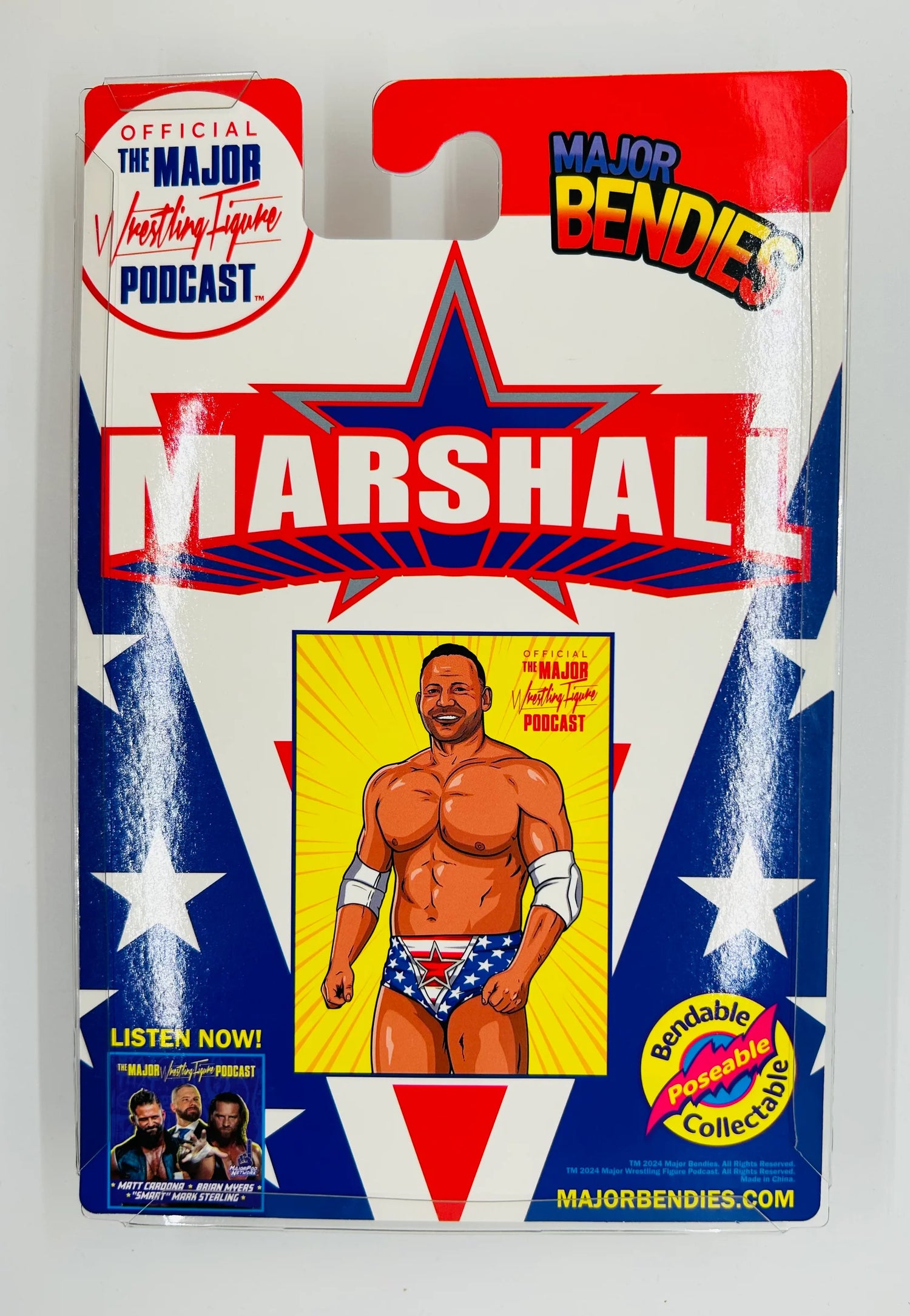 Major Wrestling Figure Podcast Major Bendies QT Marshall (Red, White & Blue) Action & Toy Figures PWcatalog