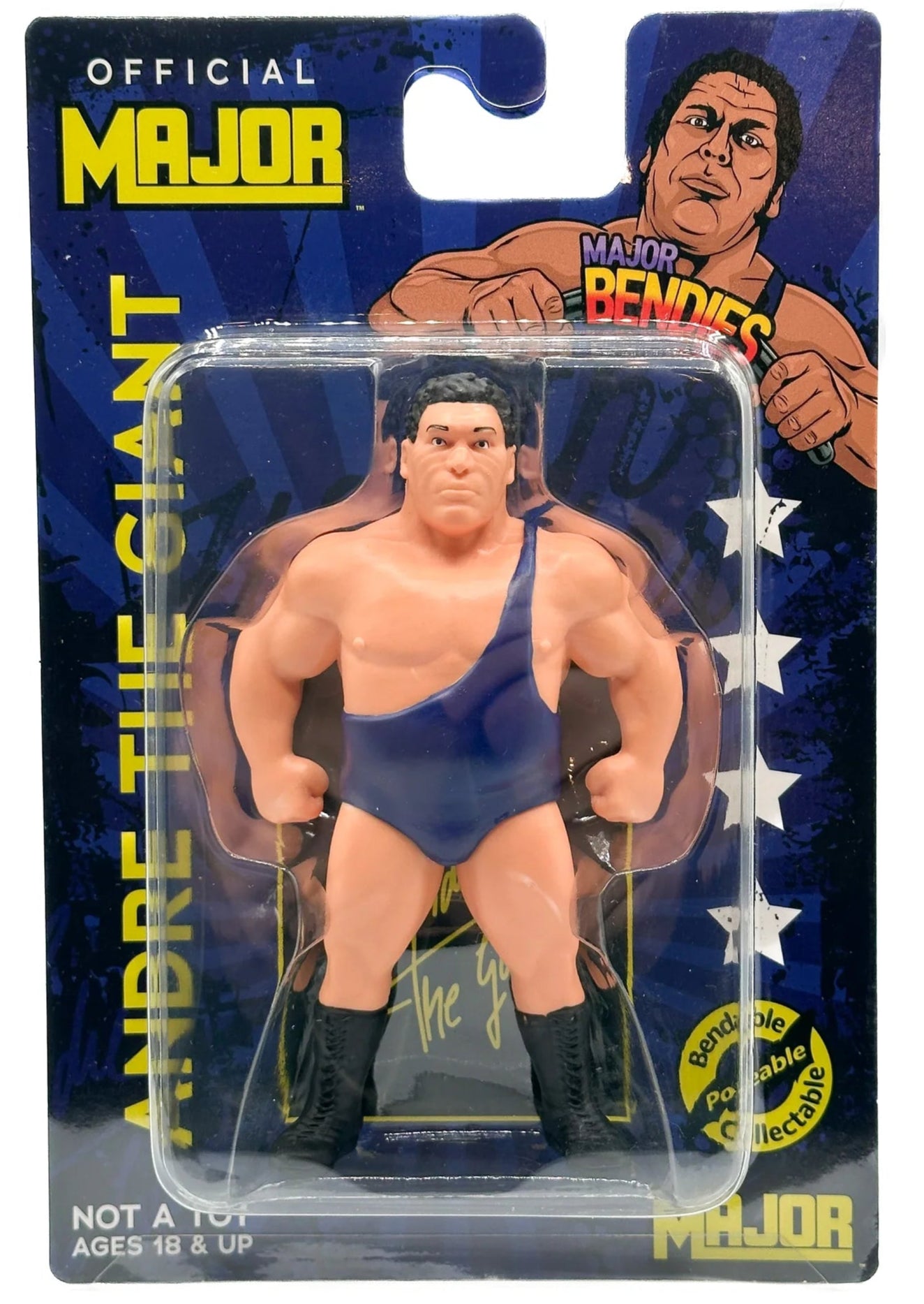 Major Wrestling Figure Podcast Major Bendies Andre the Giant Blue Singlet Action & Toy Figures PWcatalog