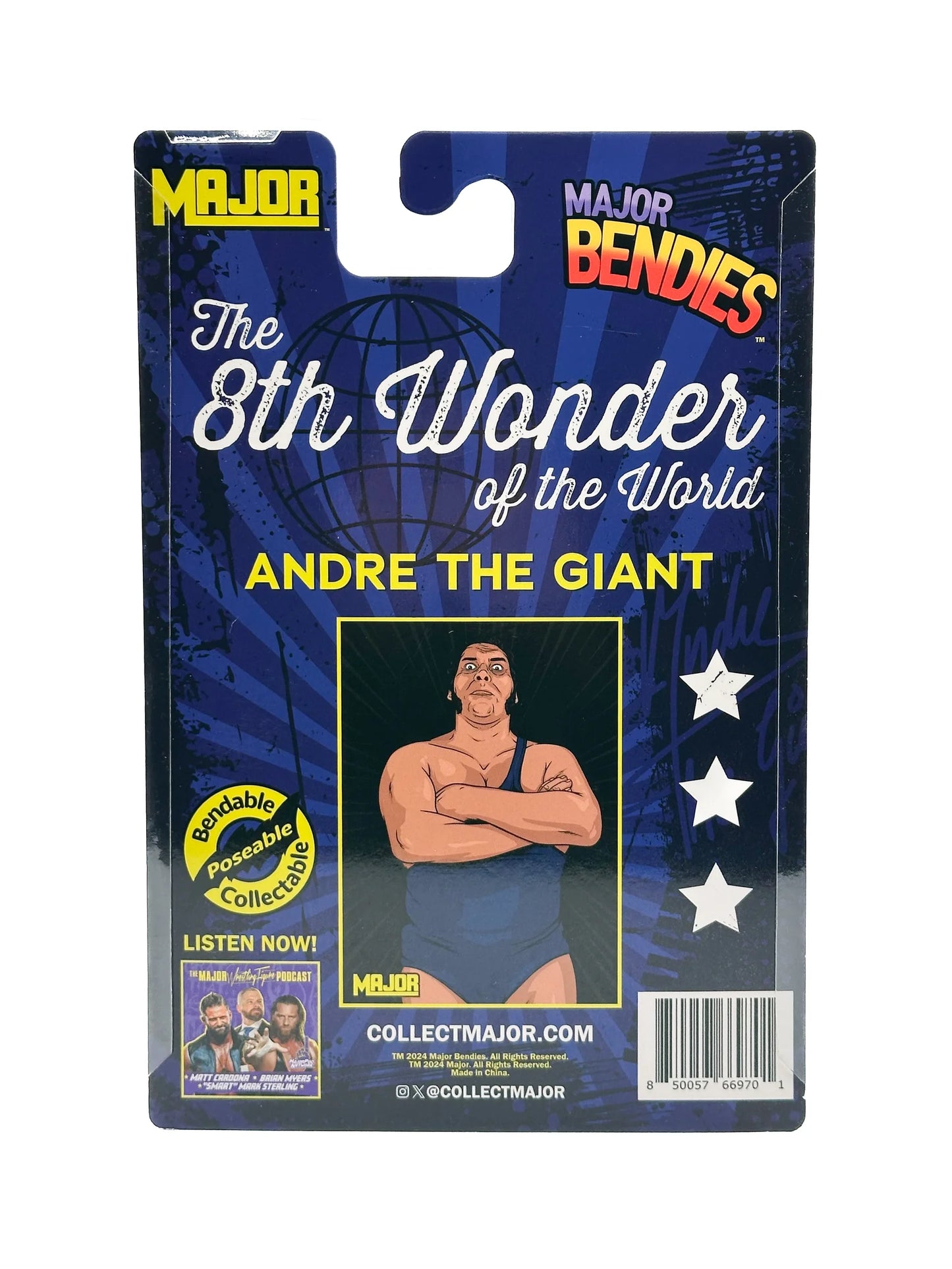 Major Wrestling Figure Podcast Major Bendies Andre the Giant Blue Singlet Action & Toy Figures PWcatalog
