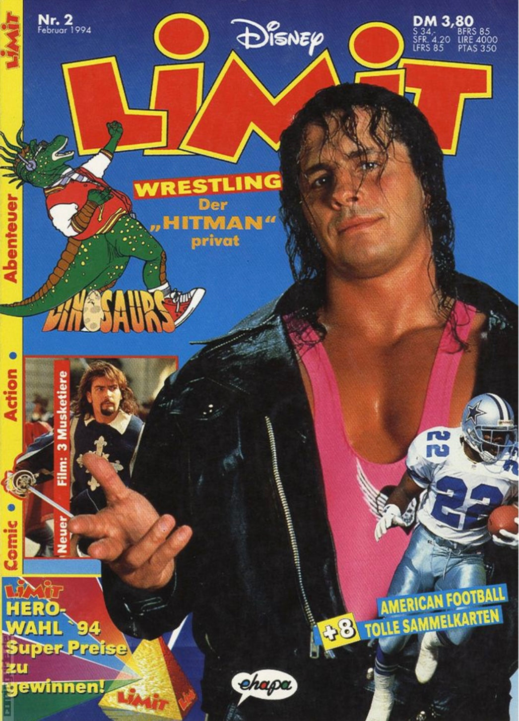 Limit 1994 #2 Bret Hart from Germany Magazine PWcatalog