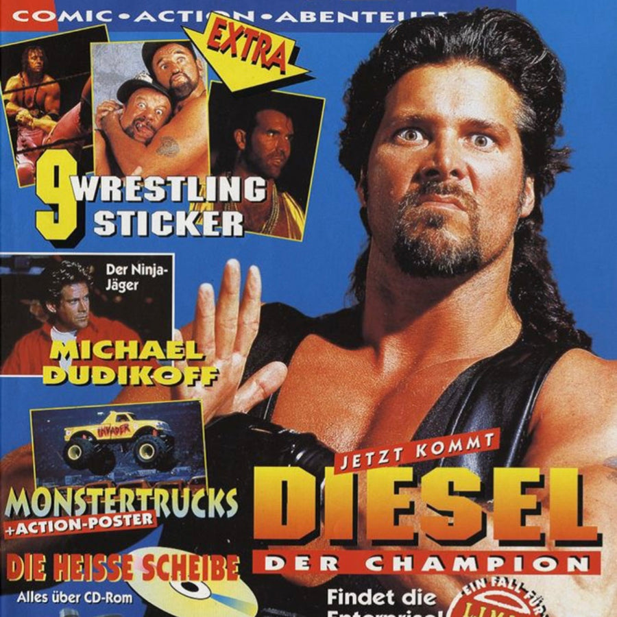 Limit 1995 #4 Diesel incl. 9 WWF Stickers from Germany Magazine PWcatalog