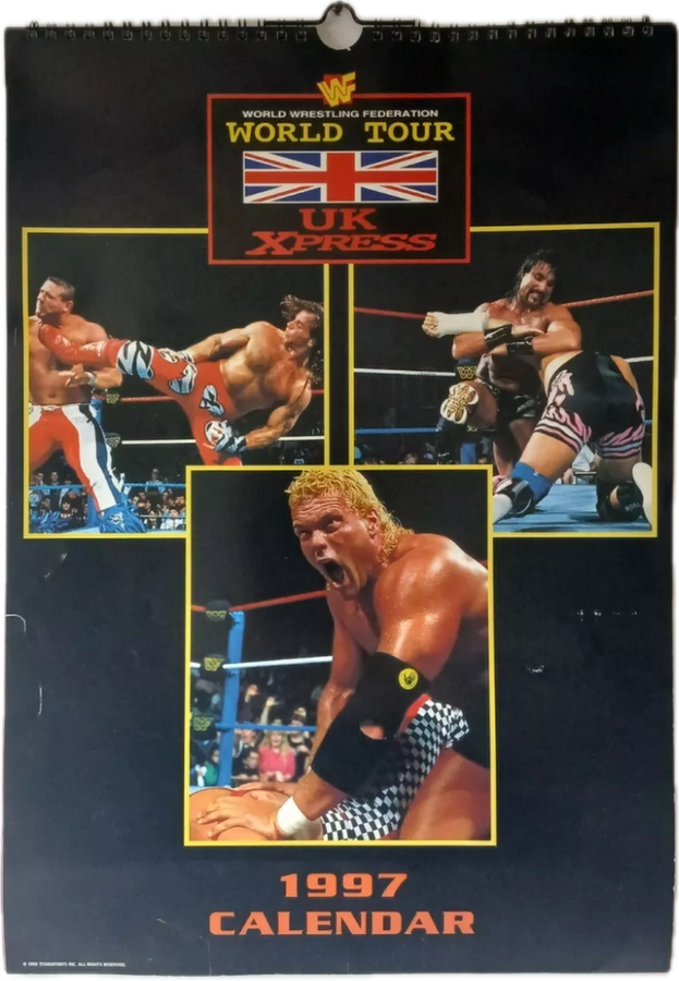 WWF World Tour UK Xpress 1997 Calendar from England PW Catalog