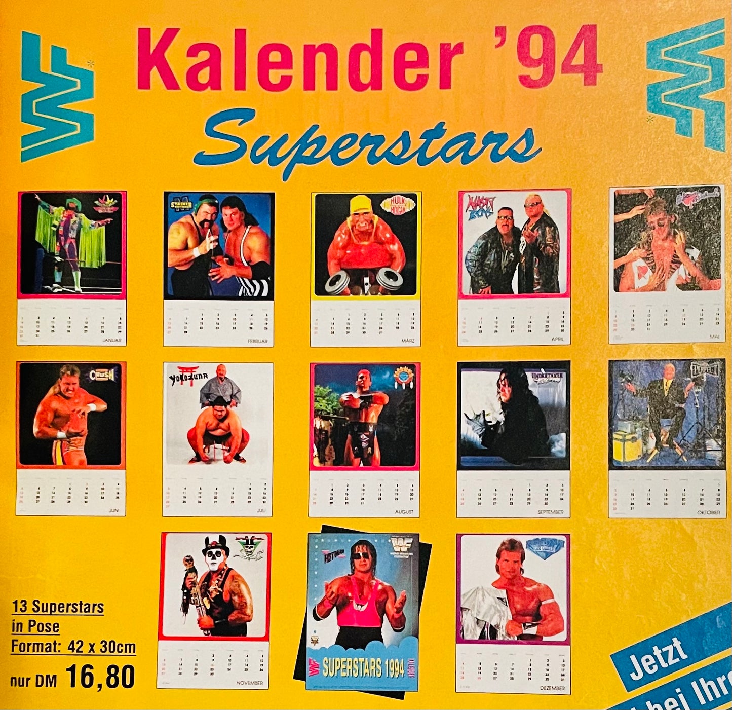 WWF Superstars 1994 Calendar from Germany PW Catalog