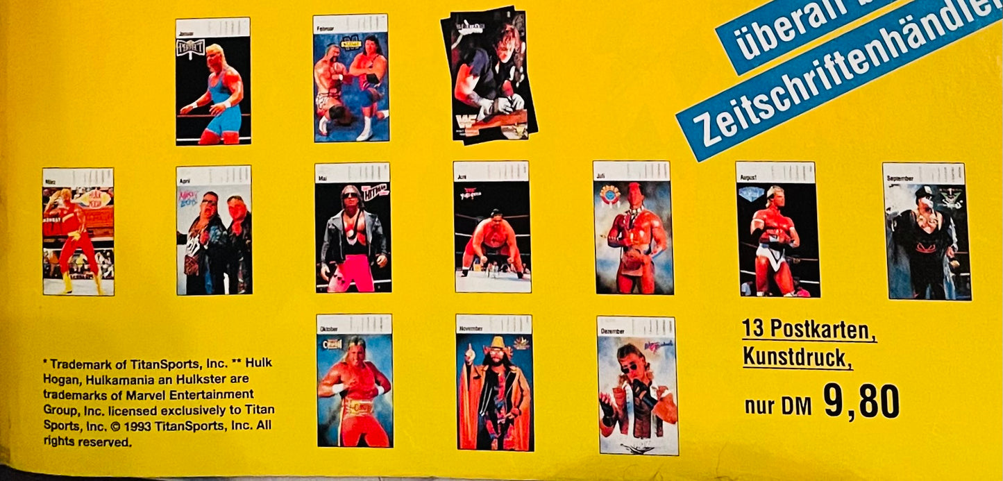 WWF Superstars 1994 Official Calendar from Germany PW Catalog