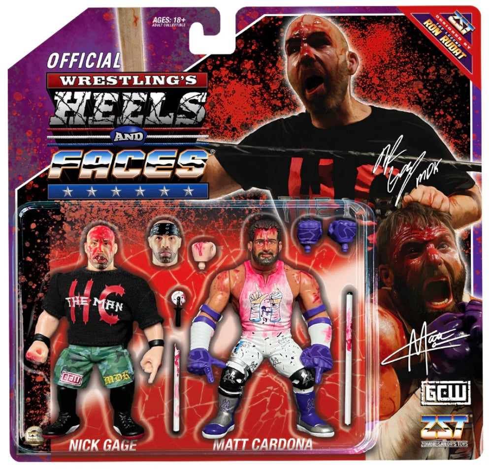 Zombie Sailor's Toys Wrestling's Heels & Faces Multipack: Nick Gage vs. Matt Cardona Action & Toy Figures PWcatalog