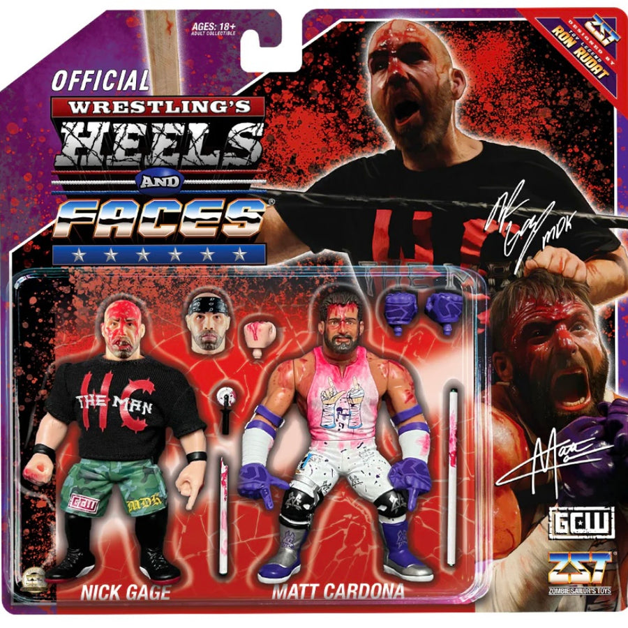 Zombie Sailor's Toys Wrestling's Heels & Faces Multipack: Nick Gage vs. Matt Cardona Action & Toy Figures PWcatalog