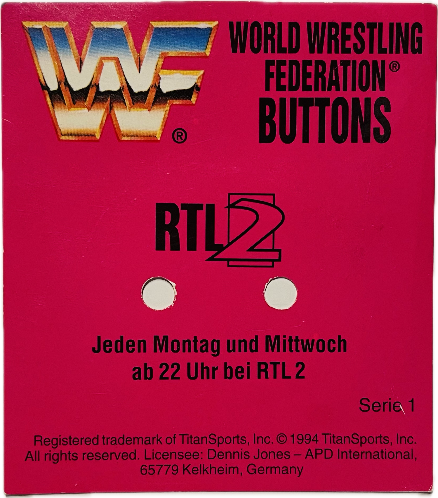 Razor Ramon WWF Button from Germany PW Catalog