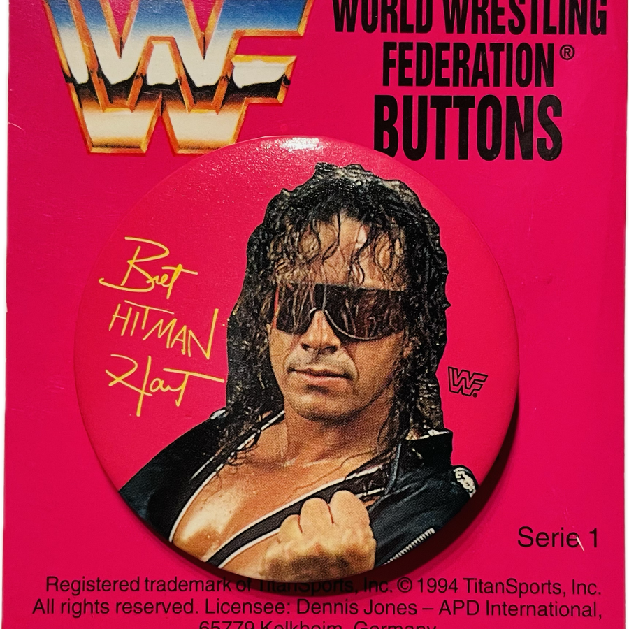 Bret Hart WWF Button from Germany PW Catalog