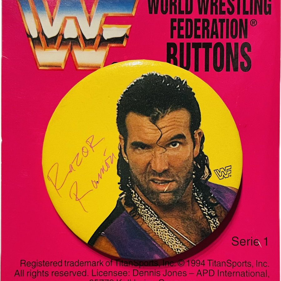 Razor Ramon WWF Button from Germany PW Catalog