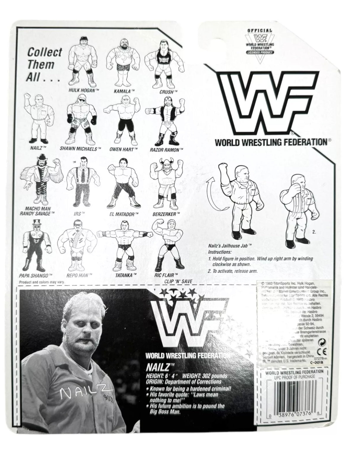 WWF Hasbro 7 Nailz with Jailhouse Jab! Action & Toy Figures PWcatalog