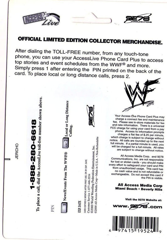 WWF The Rock Phone Card