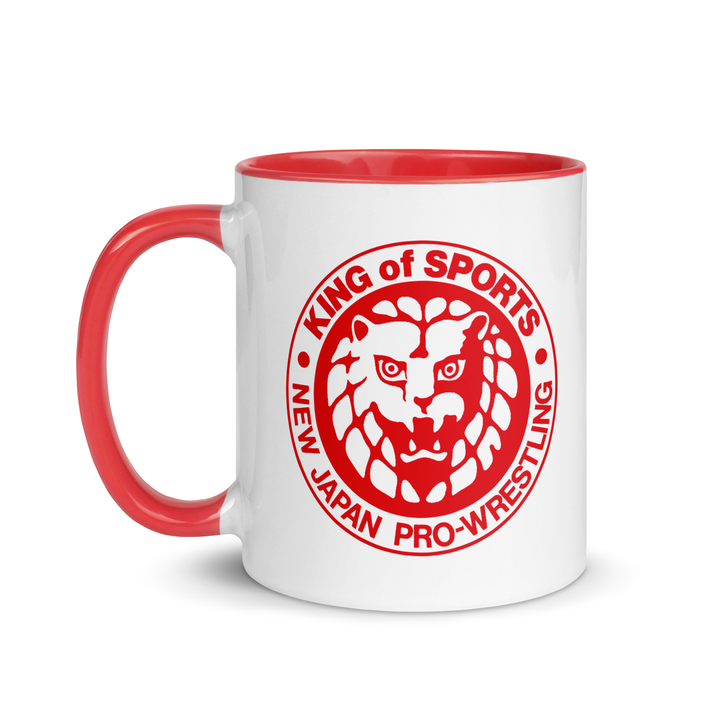 Lion Mark Classic Red Logo White Mug with Color Inside Mugs PW Catalog