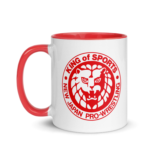 Lion Mark Classic Red Logo White Mug with Color Inside Mugs PW Catalog