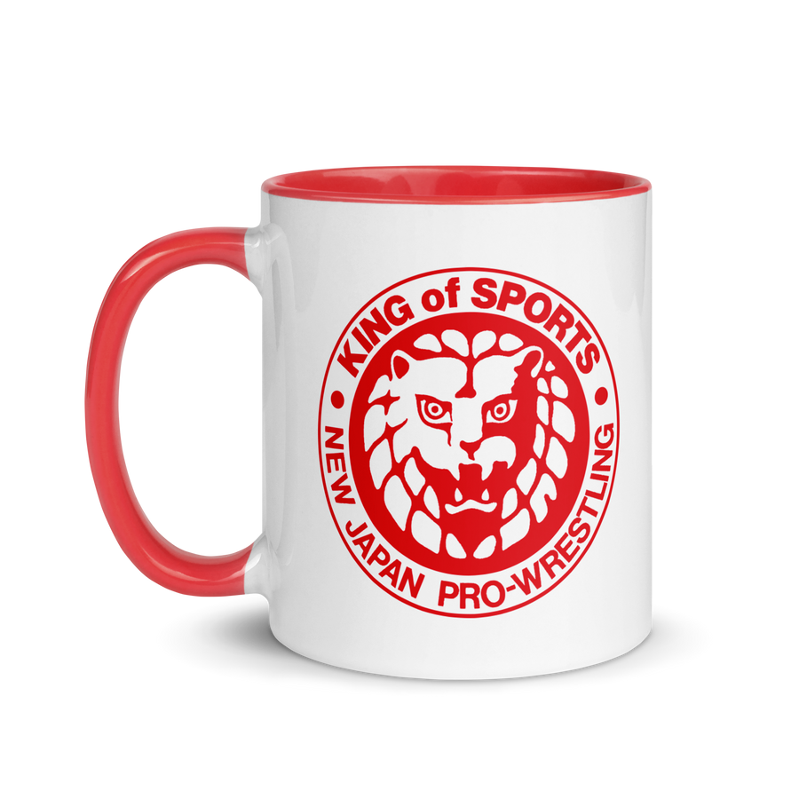 Lion Mark Classic Red Logo White Mug with Color Inside Mugs PW Catalog