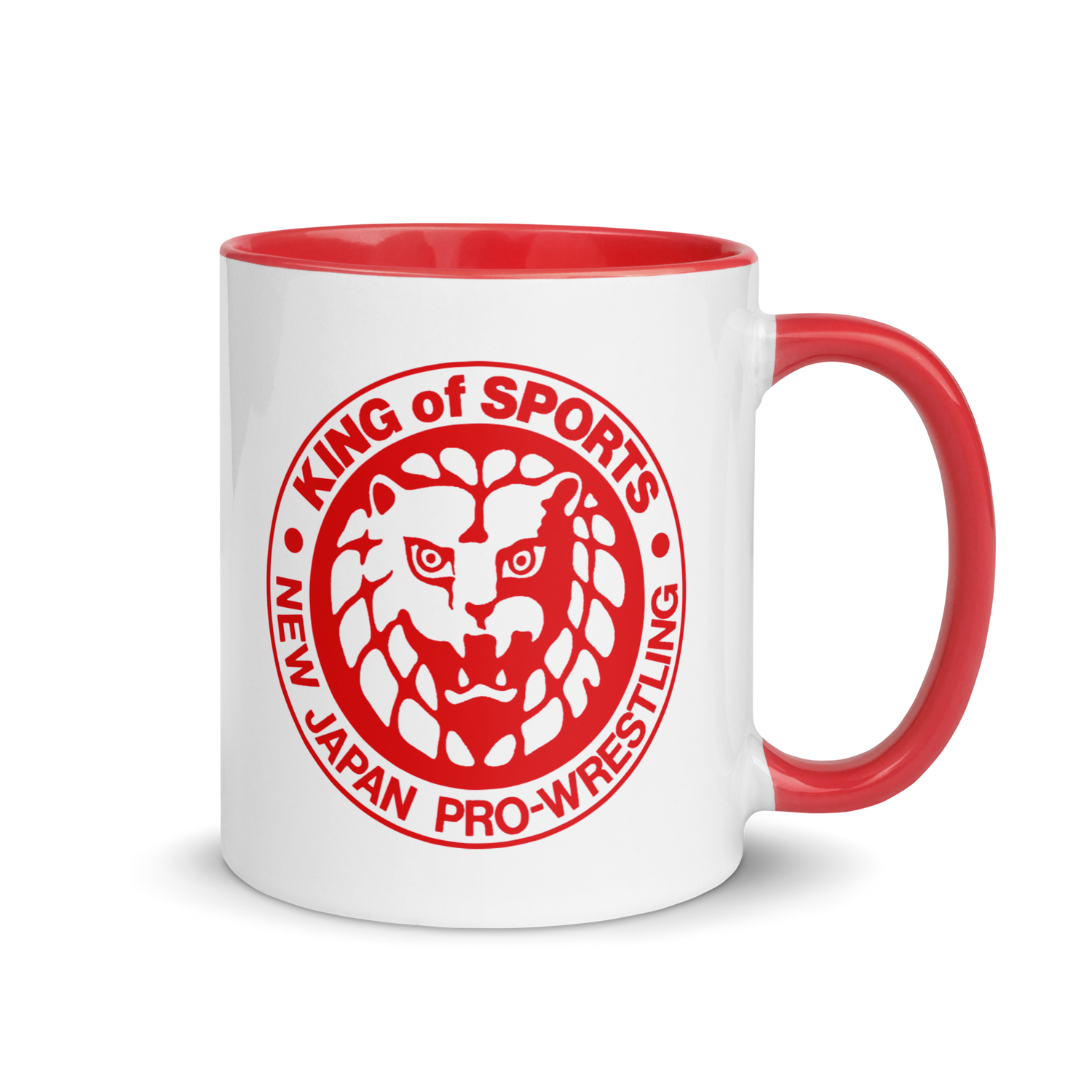 Lion Mark Classic Red Logo White Mug with Color Inside Mugs PW Catalog