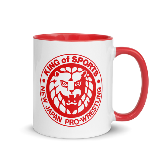 Lion Mark Classic Red Logo White Mug with Color Inside Mugs PW Catalog