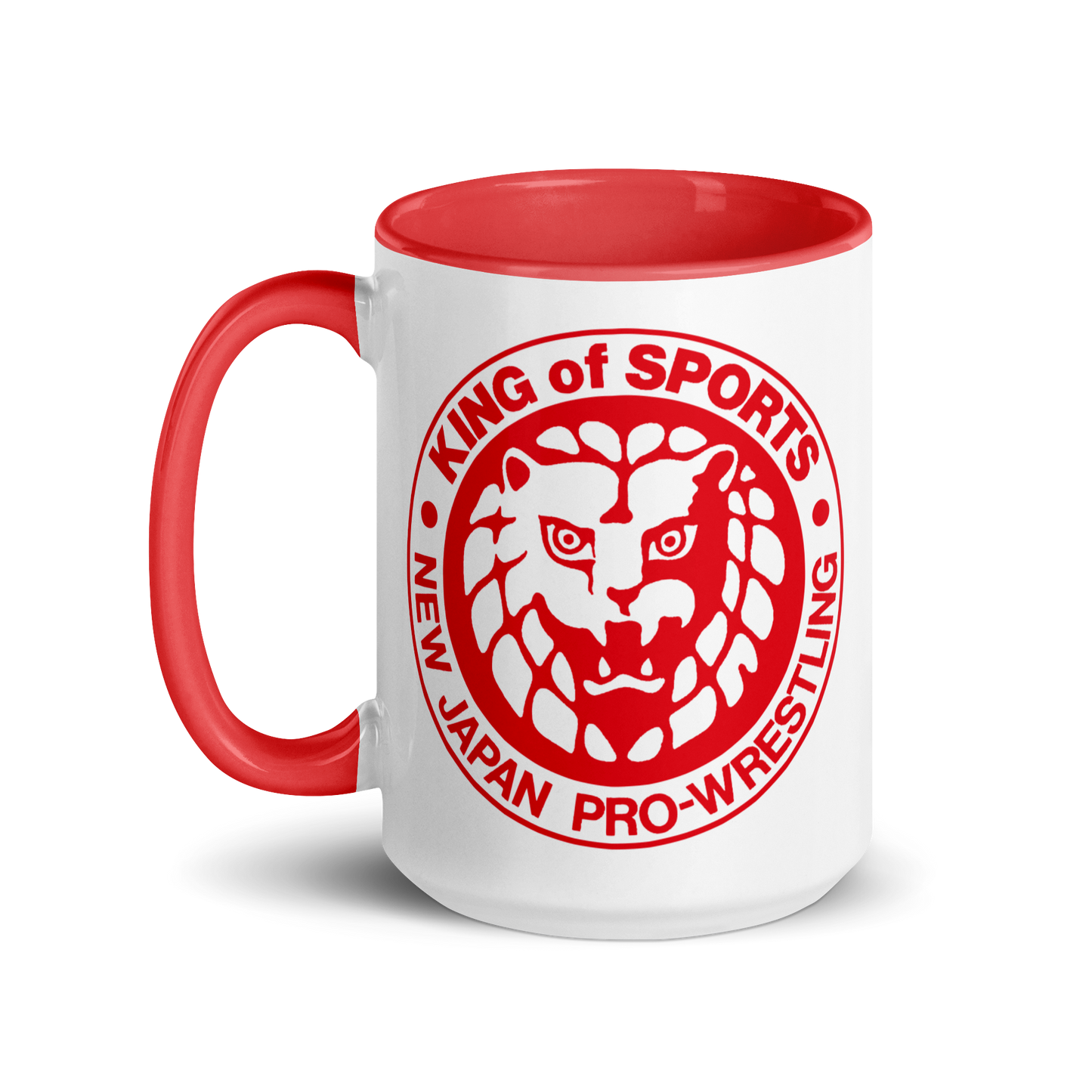 Lion Mark Classic Red Logo White Mug with Color Inside Mugs PW Catalog