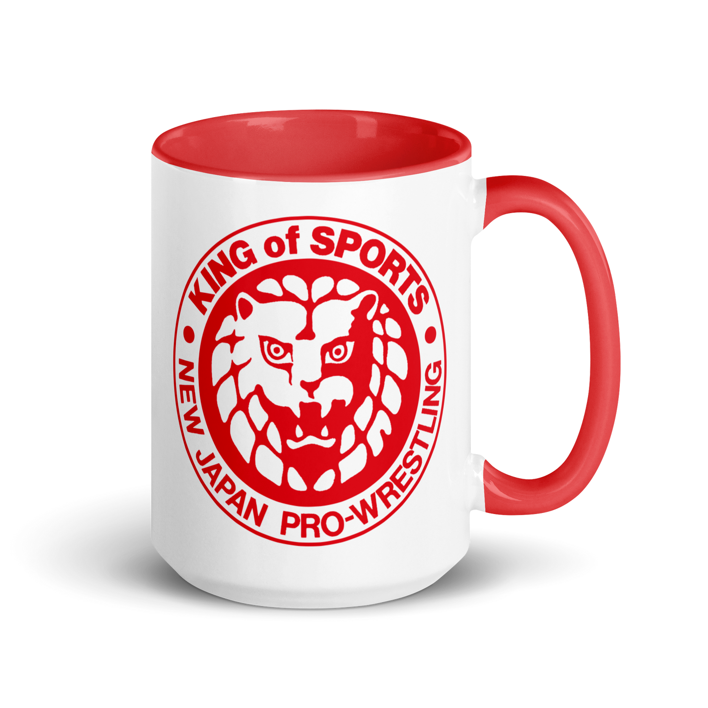 Lion Mark Classic Red Logo White Mug with Color Inside Mugs PW Catalog