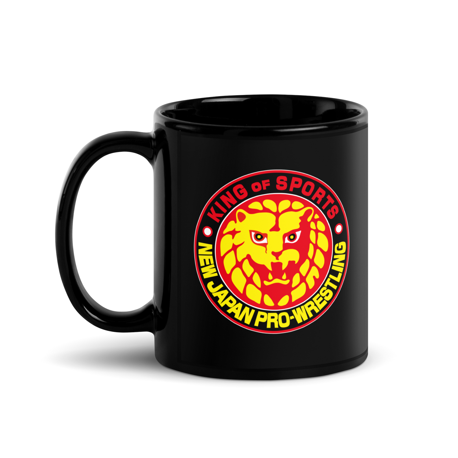 Lion Mark Color Logo Black Glossy Mug Mugs PW Catalog