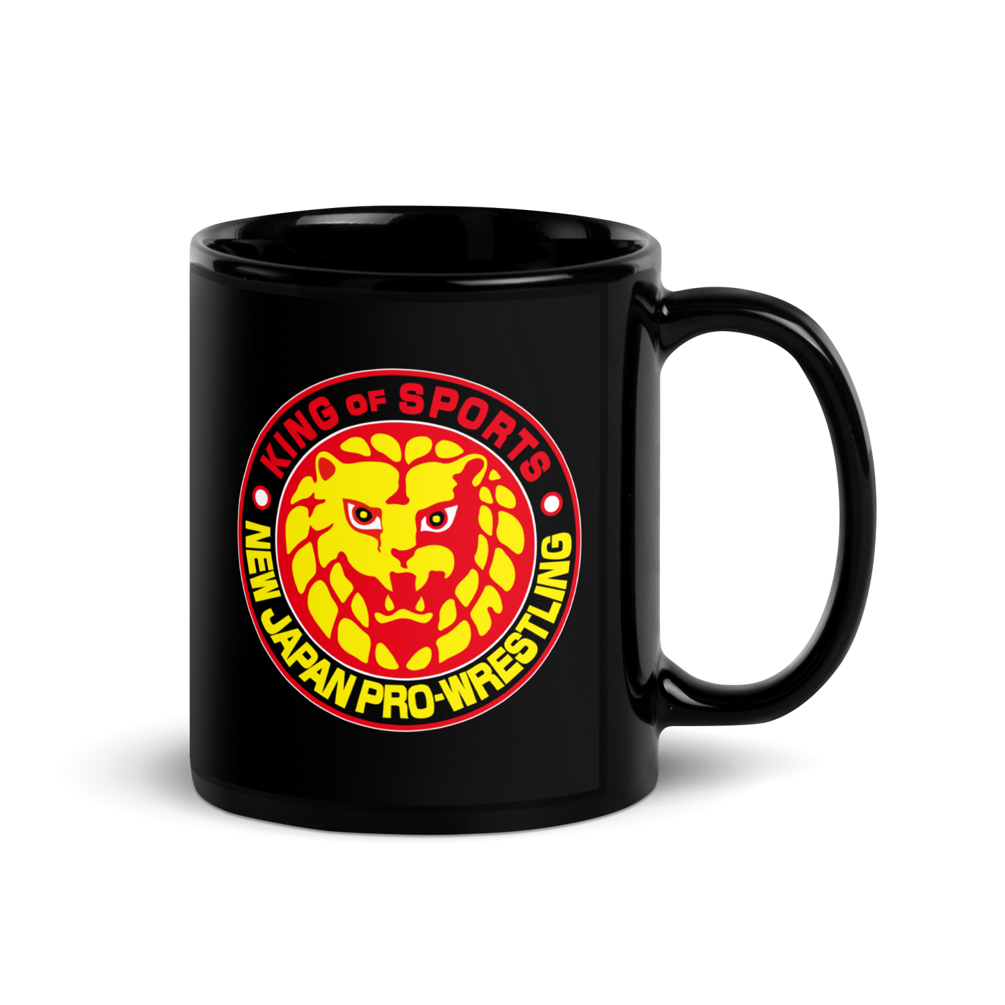 Lion Mark Color Logo Black Glossy Mug Mugs PW Catalog
