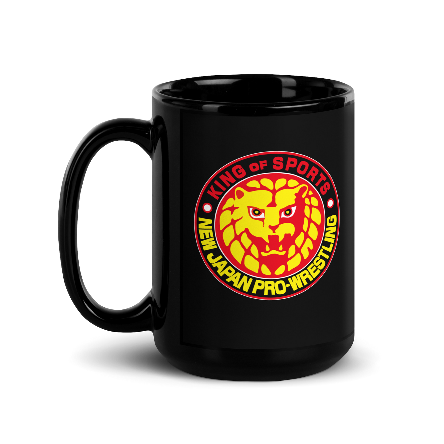 Lion Mark Color Logo Black Glossy Mug Mugs PW Catalog