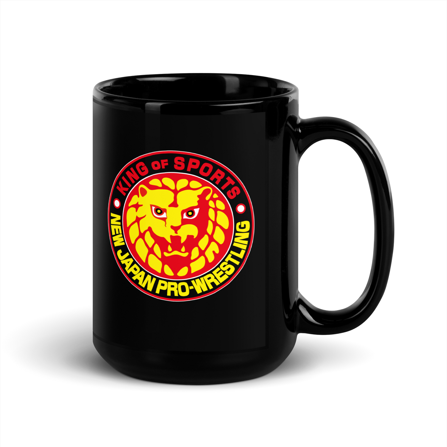 Lion Mark Color Logo Black Glossy Mug Mugs PW Catalog