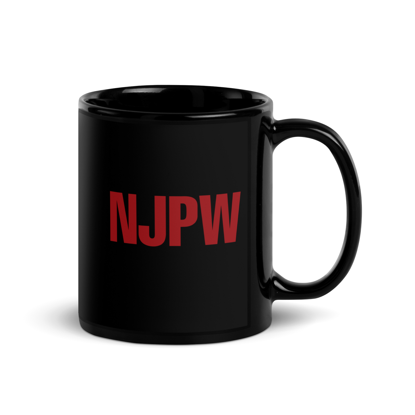 Lion Mark Red Square Logo Black Glossy Mug Mugs PW Catalog