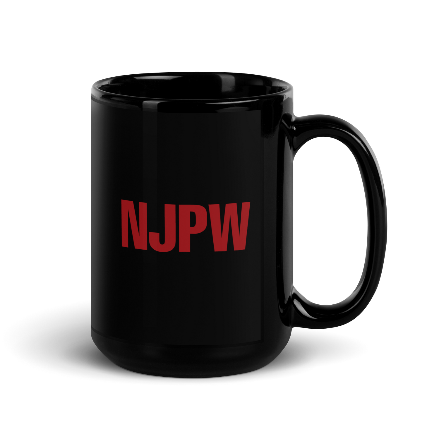 Lion Mark Red Square Logo Black Glossy Mug Mugs PW Catalog