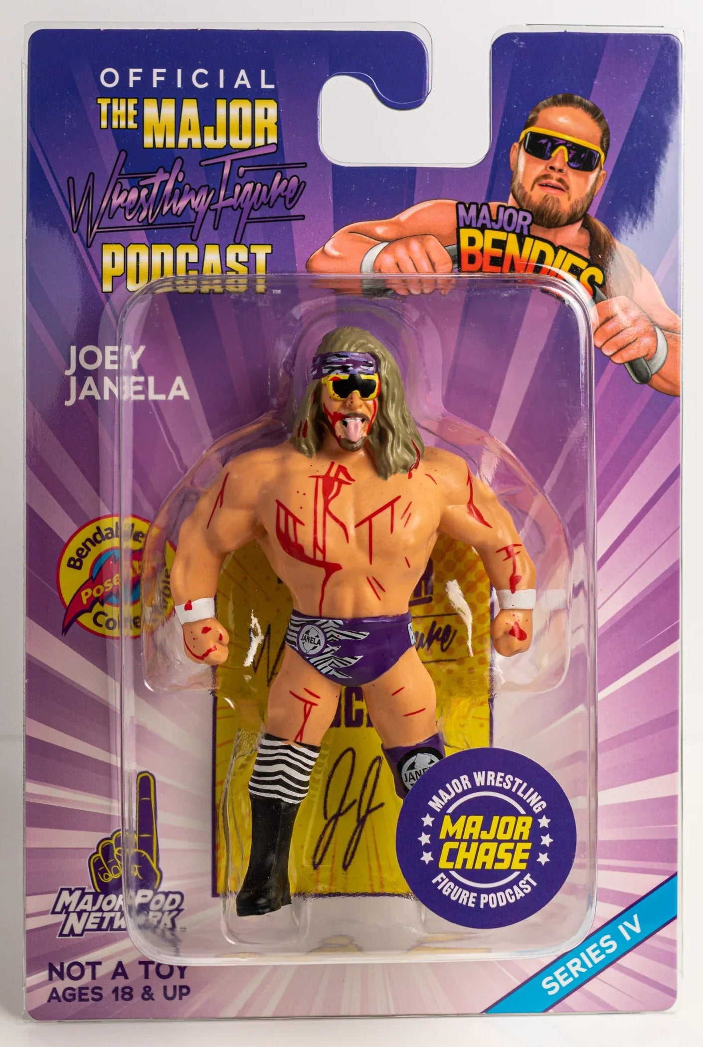 Major Wrestling Figure Podcast Major Bendies Series 4 Joey Janela (bloody Chase) Action & Toy Figures PWcatalog