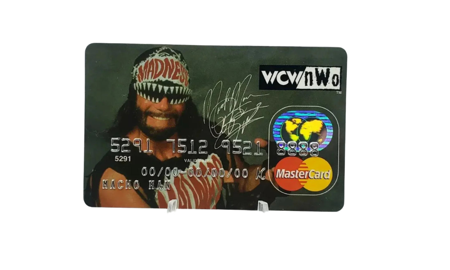 Macho Man Randy Savage WCW Mastercard credit card 1998 PW Catalog