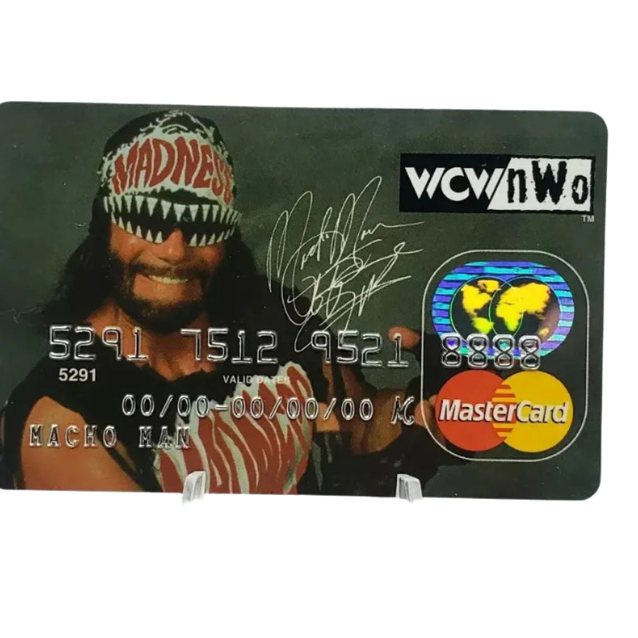Macho Man Randy Savage WCW Mastercard credit card 1998 PW Catalog
