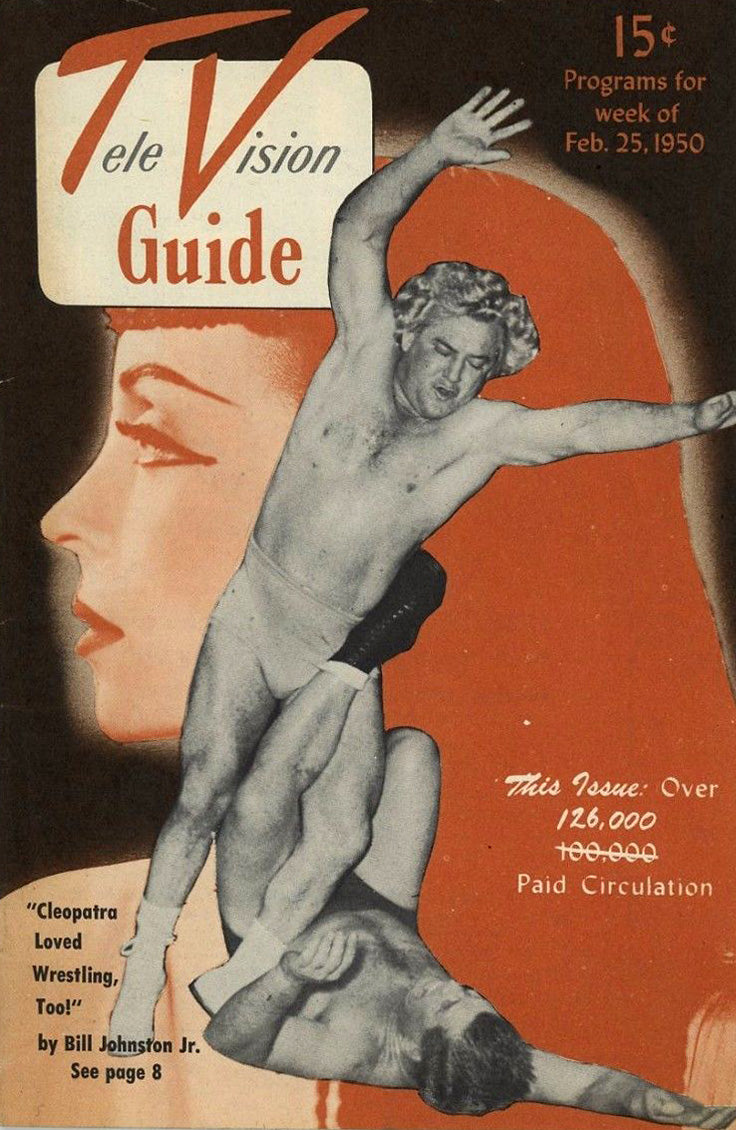 NY VINTAGE TV GUIDE February 25,1950 Gorgeous George Magazine PWcatalog