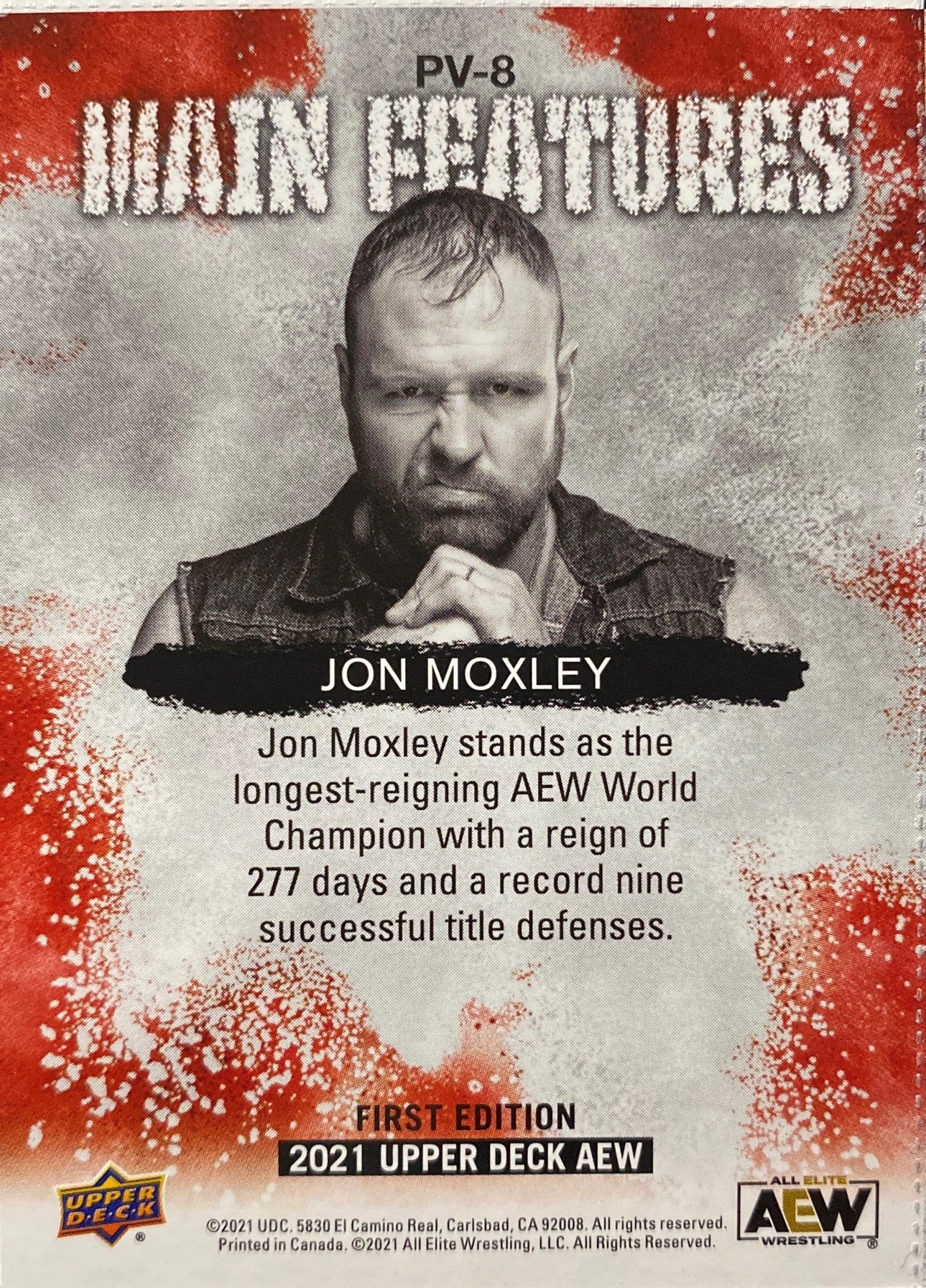 Main Features – JON Moxley trading card PW Catalog