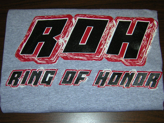 Ring of Honor Grey Logo T-Shirt (Size XXL)