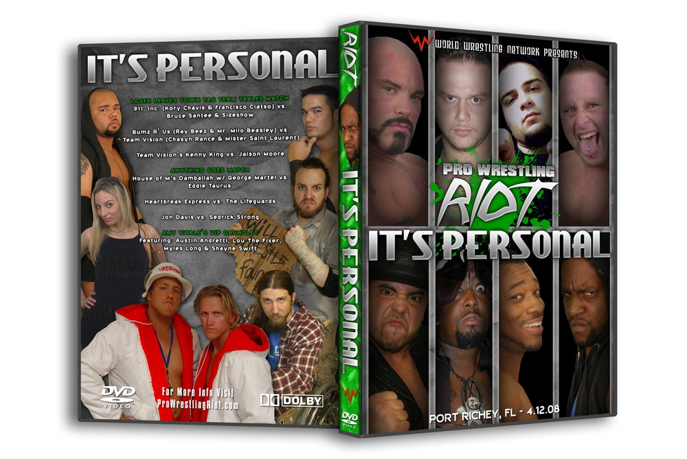 Pro Wrestling Riot ’’It's Personal’’ Port Richey, FL 4/12/08 (DVD-R)